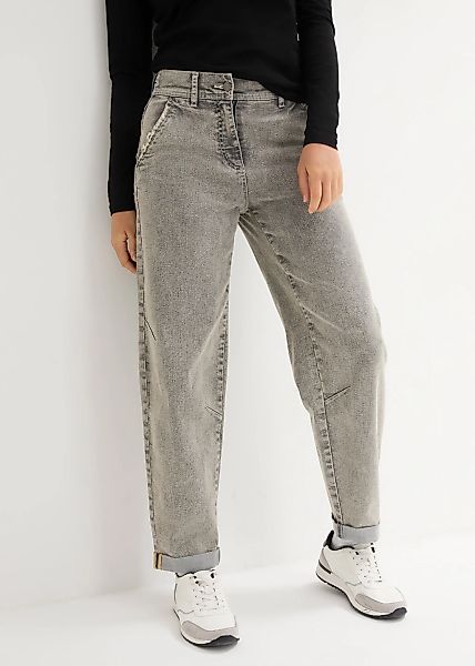 bonprix Boyfriend-Jeans weites Bein, Loose Fit, mit bequemem Gummi am hinte günstig online kaufen
