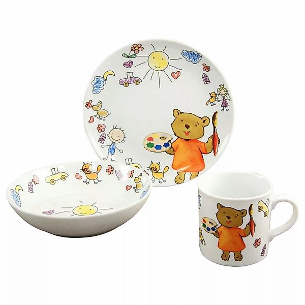 CreaTable Kindergeschirr-Set »Teddy«, (Set, 3 tlg., 1 Kinderteller, 1 Kinde günstig online kaufen