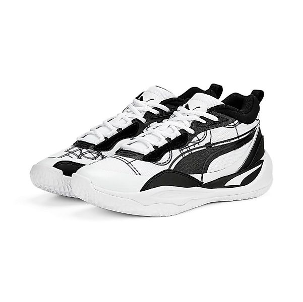 PUMA Hallen-Indoorschuhe Playmaker Pro Courtside weiss/schwarz Herren Handb günstig online kaufen