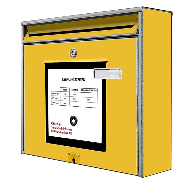Banjado Briefkasten Silber 36.2x32.2x10cm Groß / Inkl. Montagematerial & 2 günstig online kaufen