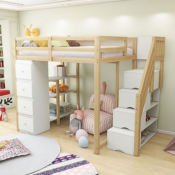 STILVORA Hochbett 140×200 Kinderbett mit matratze,Jugendbett günstig online kaufen