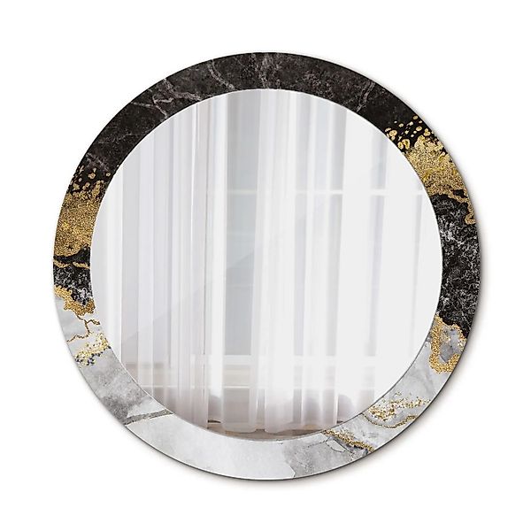 Tulup Bedruckter Spiegel Marmor Loft 90x90 cm Runder Spiegel Bedrucktem Rah günstig online kaufen