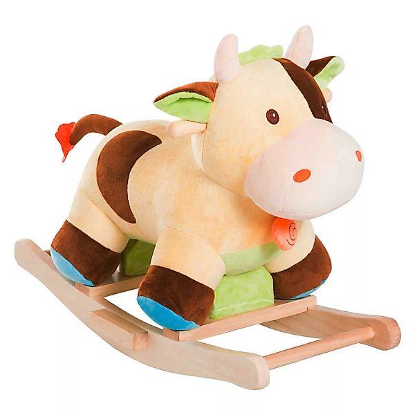 HOMCOM Kinder-Schaukeltier Kuh Kuh B/H/L: ca. 34x46x60 cm günstig online kaufen