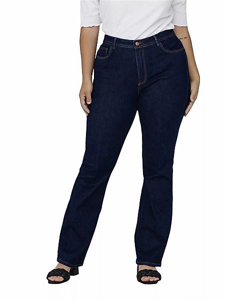 Carmakoma by Only Damen Jeans CARSALLY - Flared Fit - Schwarz - Black - Plu günstig online kaufen