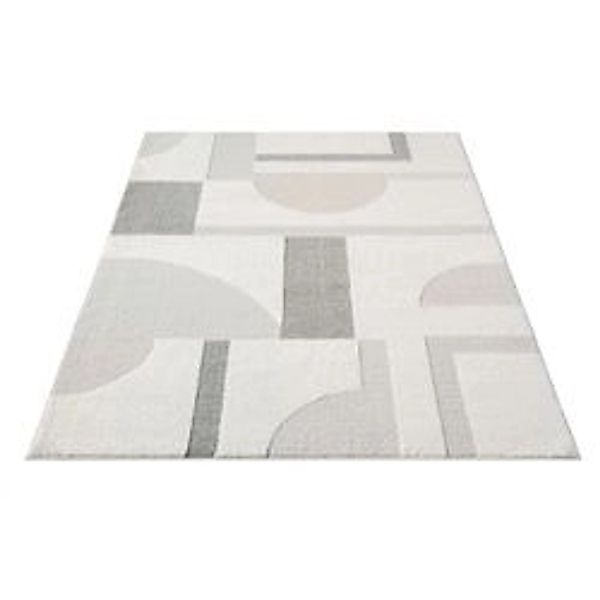 payé Teppich Ello 9992 Boho Flachflor Rund 120x120 cm Grau günstig online kaufen