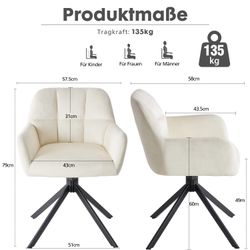 DUMOS Esszimmerstuhl Drehbarer Küchenstuhl Set – günstig online kaufen
