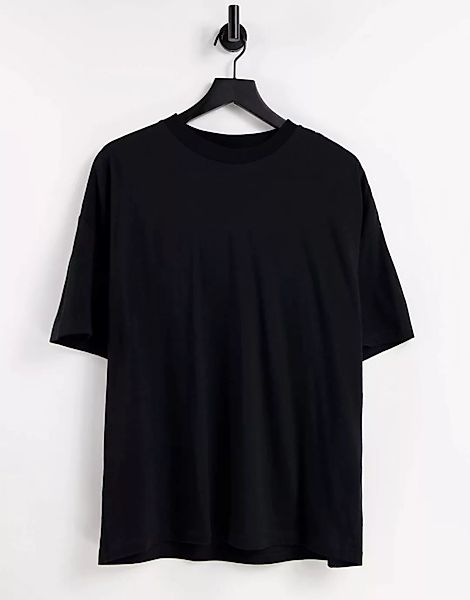 ASOS DESIGN – Übergroßes T-Shirt mit Rundhalsausschnitt in Schwarz günstig online kaufen