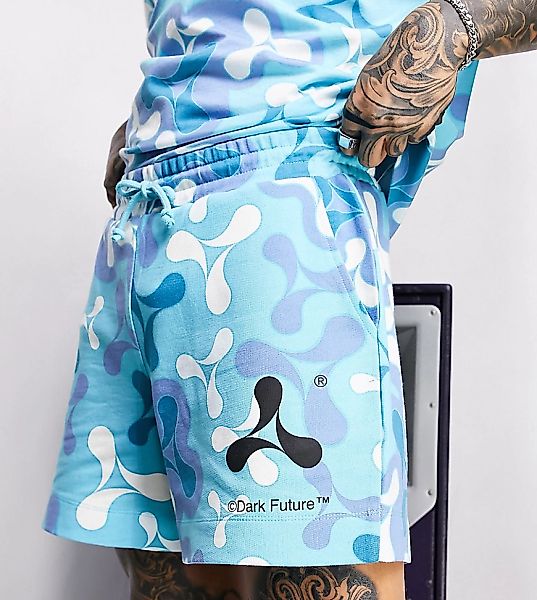 ASOS – Dark Future x Cream – Locker geschnittene Shorts in Blau mit durchge günstig online kaufen