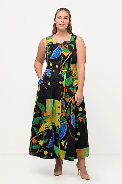 Ulla Popken Dirndl Trachtenkleid Leinenmix Herzausschnitt günstig online kaufen