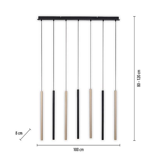 Paul Neuhaus Pendelleuchte »FLUTE«, 7 flammig, Leuchtmittel LED-Board   LED günstig online kaufen