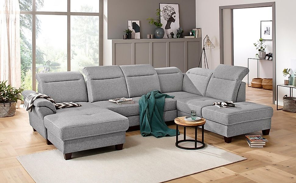 Home affaire Wohnlandschaft »Solvei U-Form«, Sitztiefenverstellung und Fede günstig online kaufen