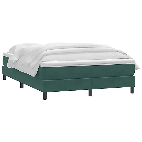 vidaXL Boxspringbett mit Matratze Dunkelgrün 160x210 cm Samt 3315930 günstig online kaufen