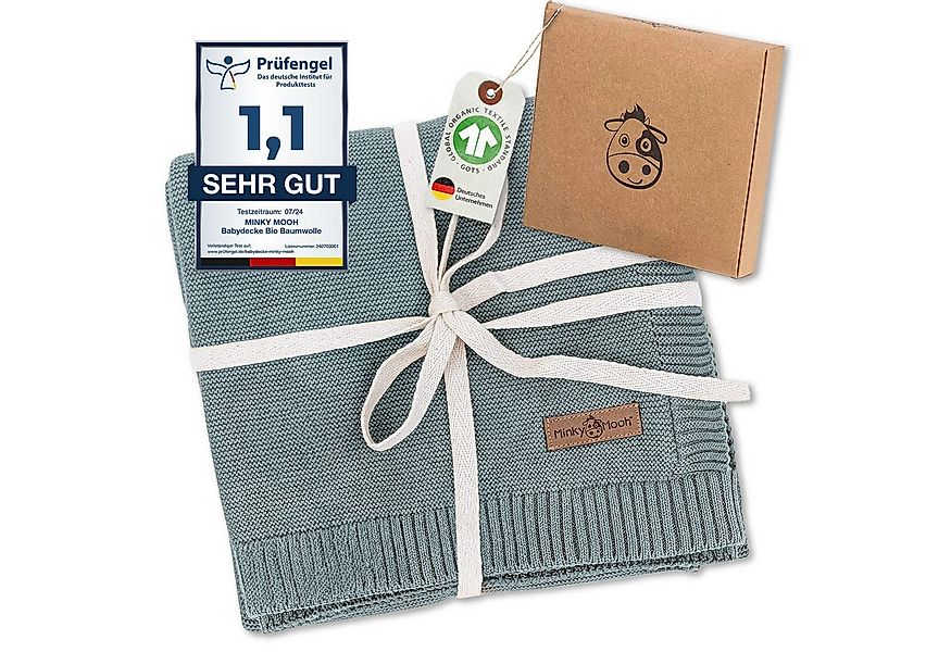 Babydecke Bio Baumwolle 94x72 cm, GOTS & Oeko-Tex 100, Strickdecke Babys, M günstig online kaufen