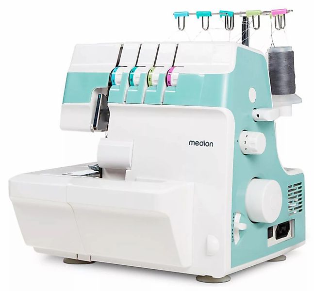 Medion® Overlock-Nähmaschine »MD 19169, Teleskopfadenführung, Zubehör- Fach günstig online kaufen