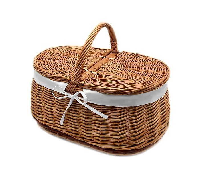 MyBer® Einkaufskorb Weidenkorb Korb Tragekorb mit 2 Deckeln aus Weide geflo günstig online kaufen