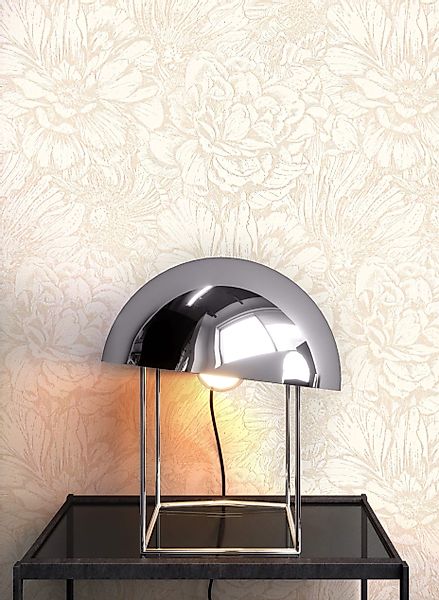 Newroom Vliestapete, Beige Tapete Floral Blumen günstig online kaufen