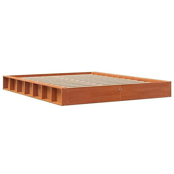 vidaXL Massivholzbett ohne Matratze Wachsbraun 160x200 Kiefernholz 844426 günstig online kaufen