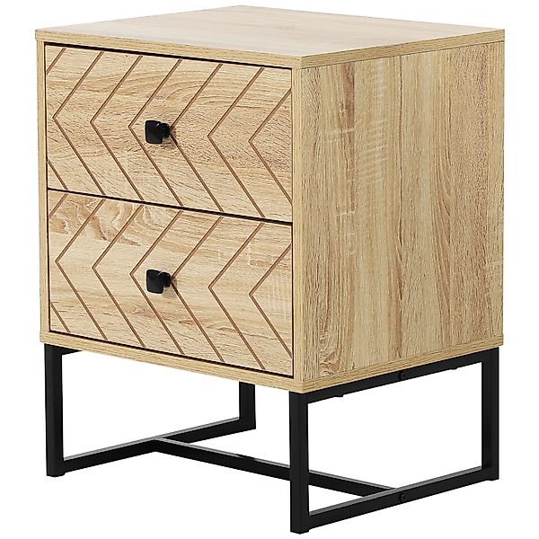 HOMCOM Sideboard Beistelltisch Kommode 2 Schubladen Spanplatte Natur 48 x 3 günstig online kaufen