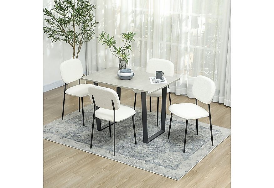 HOMCOM Esszimmerstuhl 4er-Set moderne gepolsterte Küchenstühle mit Rückenle günstig online kaufen