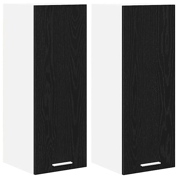vidaXL Hängeschrank 2 Stk Schwarze Eiche und Weiß 30 x 31 x 80 cm 884245 günstig online kaufen