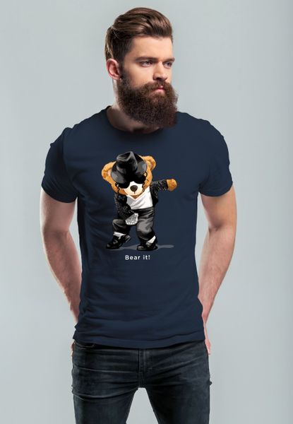 Neverless Print-Shirt Herren T-Shirt Jackson Bear günstig online kaufen