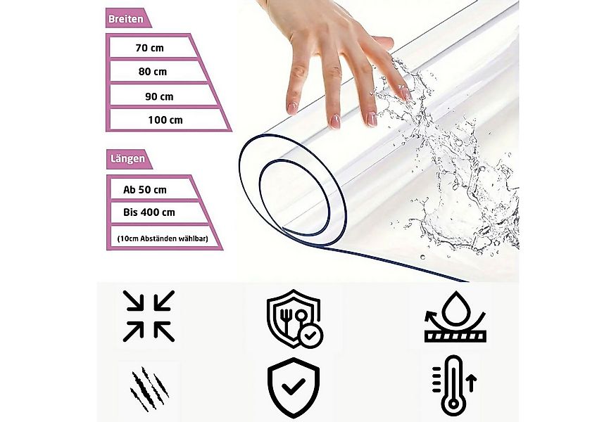 Jungengel Tischdecke PVC Tischfolie Transparent 2mm Schutzfolie Tischschutz günstig online kaufen