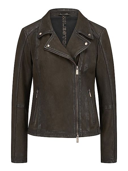 Milestone Lederjacke MSStellar aus Nubuk Leder im Biker-Look günstig online kaufen
