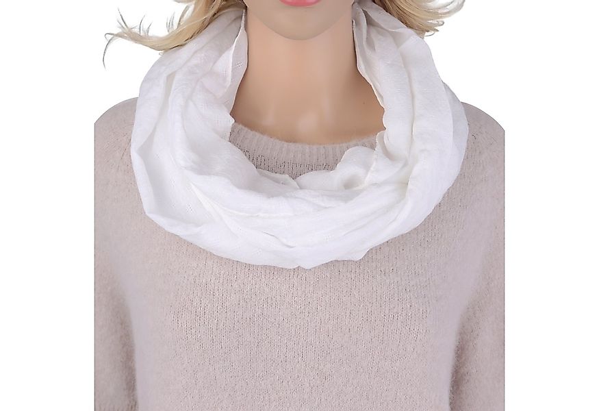 MIRROSI Loop Damen Schal Unifarbe mit Lochmuster Weich aus 100% Baumwolle, günstig online kaufen