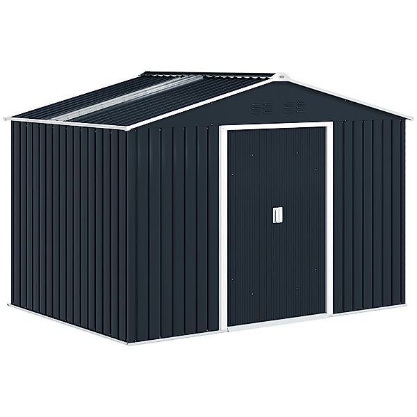 Outsunny Verzinkter Stahl Gerätehaus 4,9m² 277x195x192cm Geräteschuppen mit günstig online kaufen
