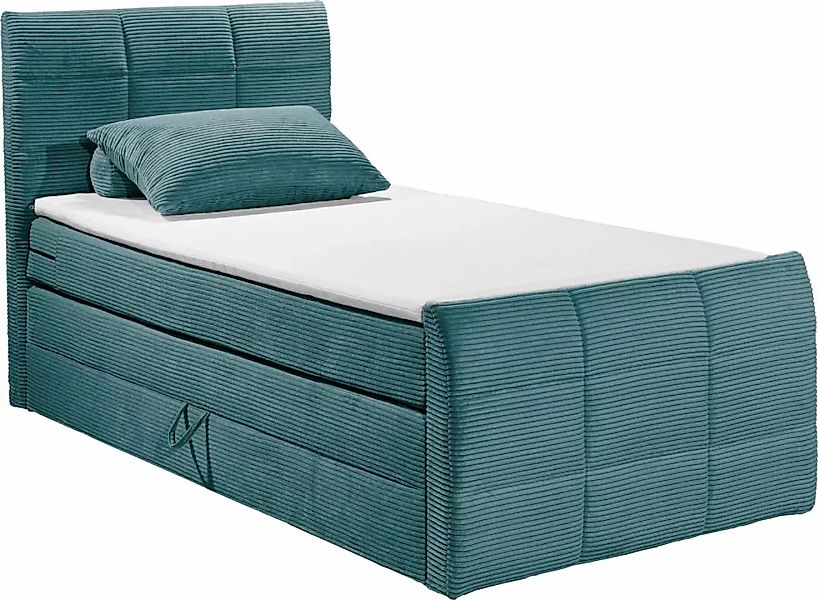 ED EXCITING DESIGN Boxspringbett "Bolivia", harte Seite mit Kokosmatte, wei günstig online kaufen