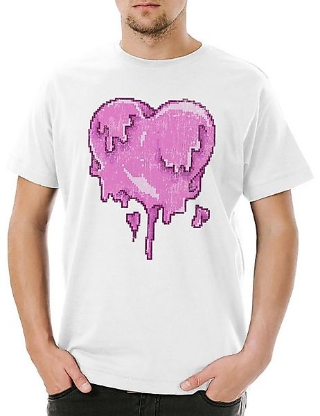 Urban Backwoods Print-Shirt Urban Backwoods Pixel Melting Heart Herren T-Sh günstig online kaufen