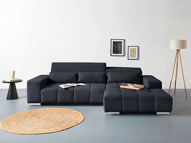 COTTA Ecksofa "Orion L-Form", mit Kopfteilverstellung & 3 Nierenkissen günstig online kaufen
