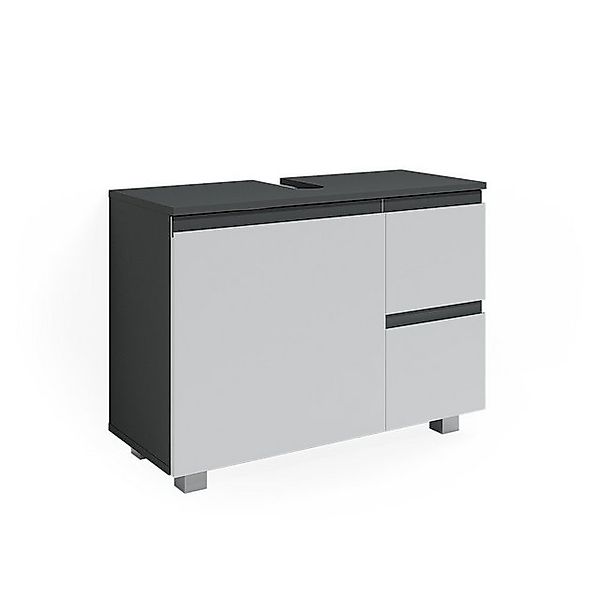 Vicco Waschbeckenunterschrank J-Shape Weiß/Anthrazit 80 x 61 cm günstig online kaufen