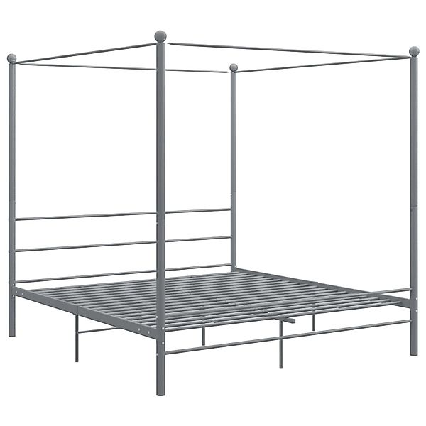 Himmelbett Grau Metall 180x200 Cm günstig online kaufen