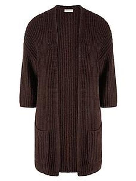 Strickjacke 3/4-Arm include braun günstig online kaufen