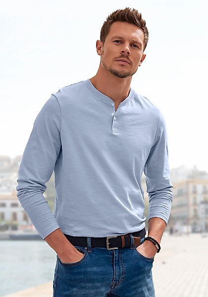 H.I.S Langarmshirt "- Henleyshirt langarm", Langarm, Shirt mit Knopfleiste günstig online kaufen