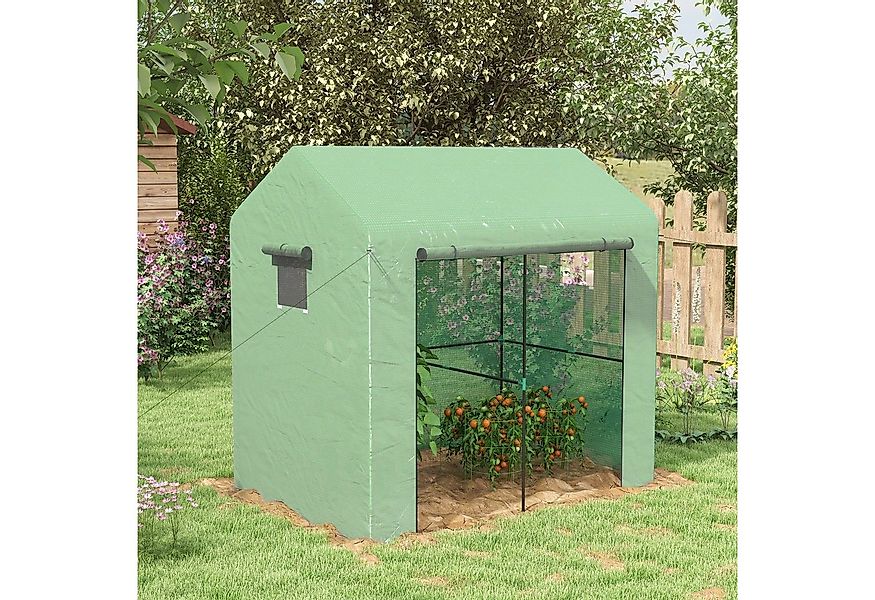 Outsunny Foliengewächshaus Gewächshaus, Winddichtes Treibhaus mit Doppeltür günstig online kaufen