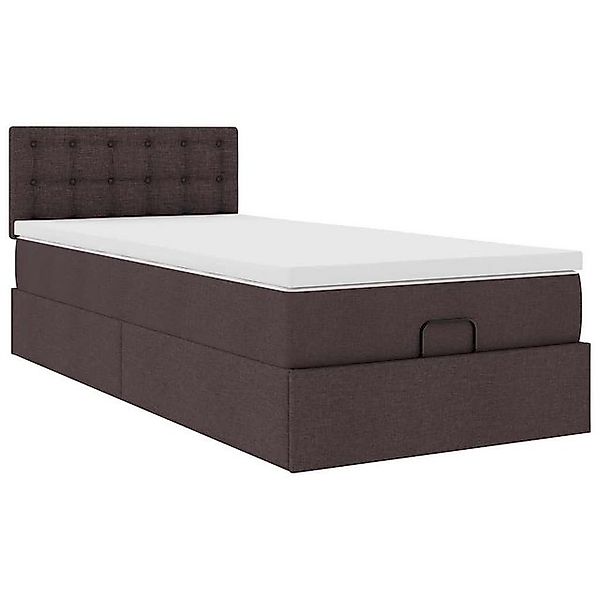 vidaXL Bett Ottoman-Bett mit Matratze Dunkelbraun 90x200 cm Stoff günstig online kaufen