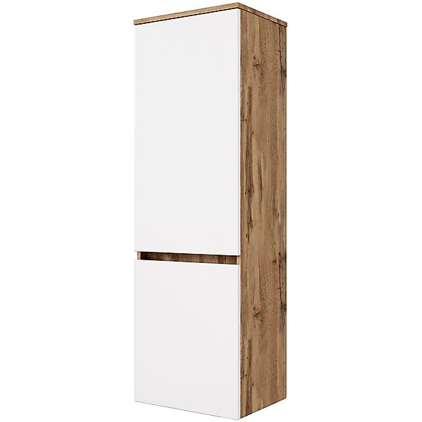 Held Möbel Midischrank Bari 40 cm matt Weiß-Wotaneiche günstig online kaufen