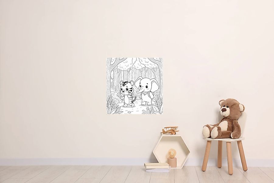 queence Wandsticker "Tiger und Elefant", (1 St.), DIY-Wandsticker zum Bemal günstig online kaufen