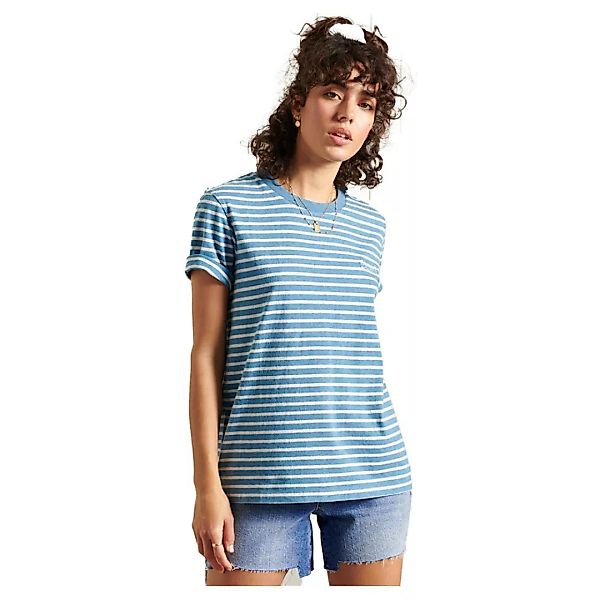 Superdry Orange Label Stripe Kurzarm T-shirt S Blue Bottle Marl / Light Gre günstig online kaufen