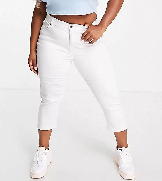 Simply Be – Kurz geschnittene Jeans in Weiß günstig online kaufen