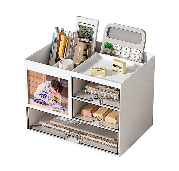 NUODWELL Schreibtisch Schreibtisch Organizer mit 3 Schubladen, Stifthalter günstig online kaufen