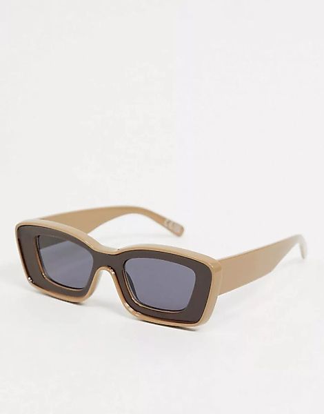 ASOS DESIGN – Sonnenbrille mit klobigem Rahmen und angeschrägter Fassung in günstig online kaufen