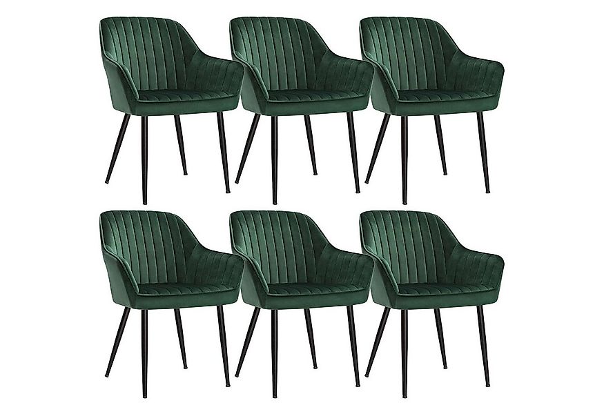 SONGMICS Esszimmerstuhl (6 St), Polsterstuhl mit Metallbeine, Samt, für Sch günstig online kaufen