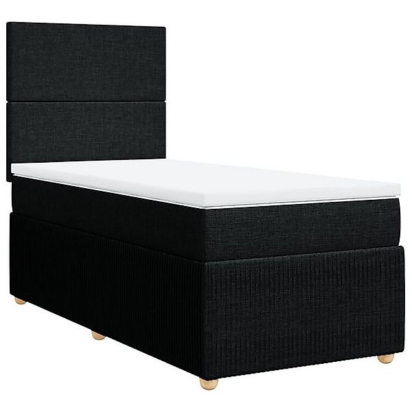 vidaXL Bettgestell Boxspringbett mit Matratze Schwarz 80x200 cm Stoff Bett günstig online kaufen