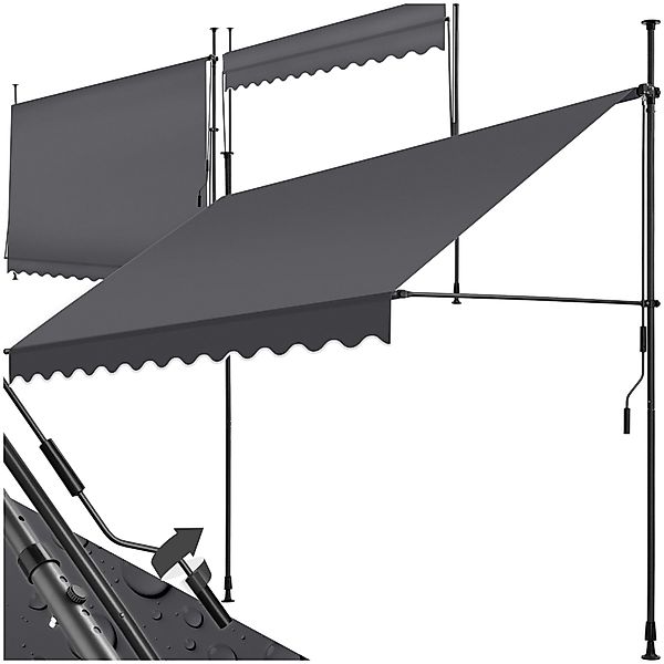 tectake Klemm-Senkrechtmarkise Balkonüberdachung, UV-beständig und wasserab günstig online kaufen