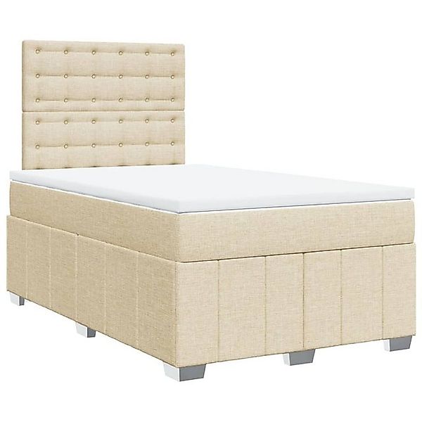 vidaXL Bett Boxspringbett mit Matratze Creme 120x190 cm Stoff günstig online kaufen