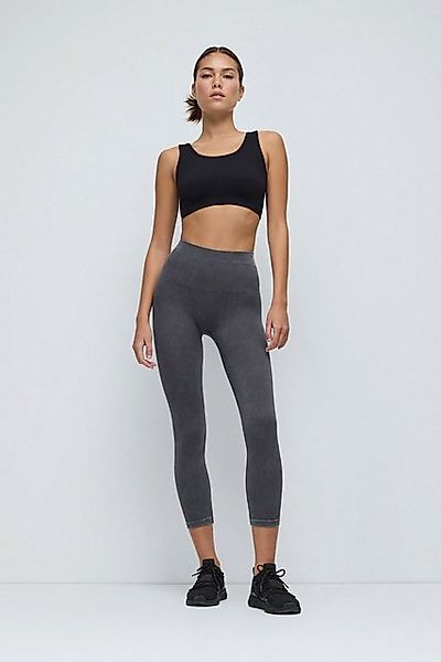 No Matter What Leggings Kohle Hochtaillierte Gerippte Stretch-Sportleggings günstig online kaufen