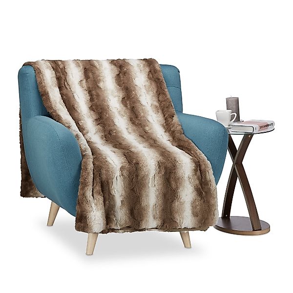 relaxdays Tagesdecke Felldecke aus Kunstfell in günstig online kaufen